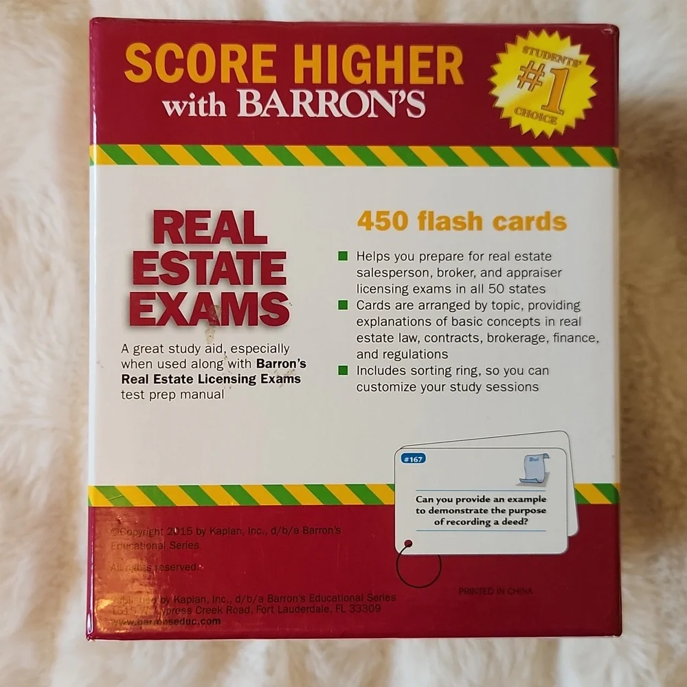 Barron's Red Real Estate Exam Flash Cards - Picture 2 of 4